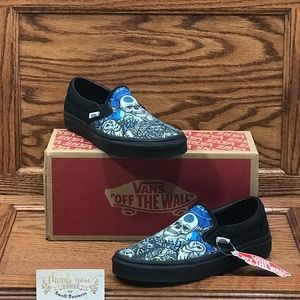Vans Classic Slip On Black Schoph Skulls Shoes